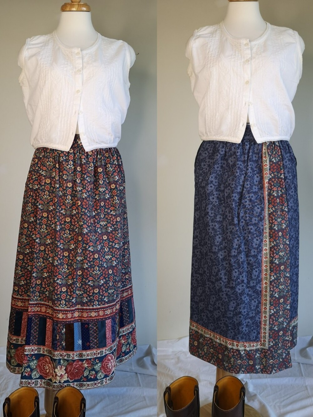 80s Suttles and Seawinds Quilted Skirt